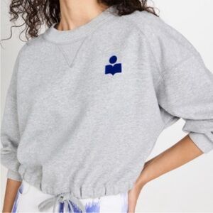 ISABEL MARANT ÉTOILE Margo Cropped sweatshirt Grey Color Size 38 Medium